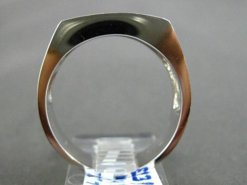 ESTATE LARGE .45CT DIAMOND BAGUETTE 14KT WHITE GOLD 3D RECTANGULAR MENS RING - Foto 7 di 12