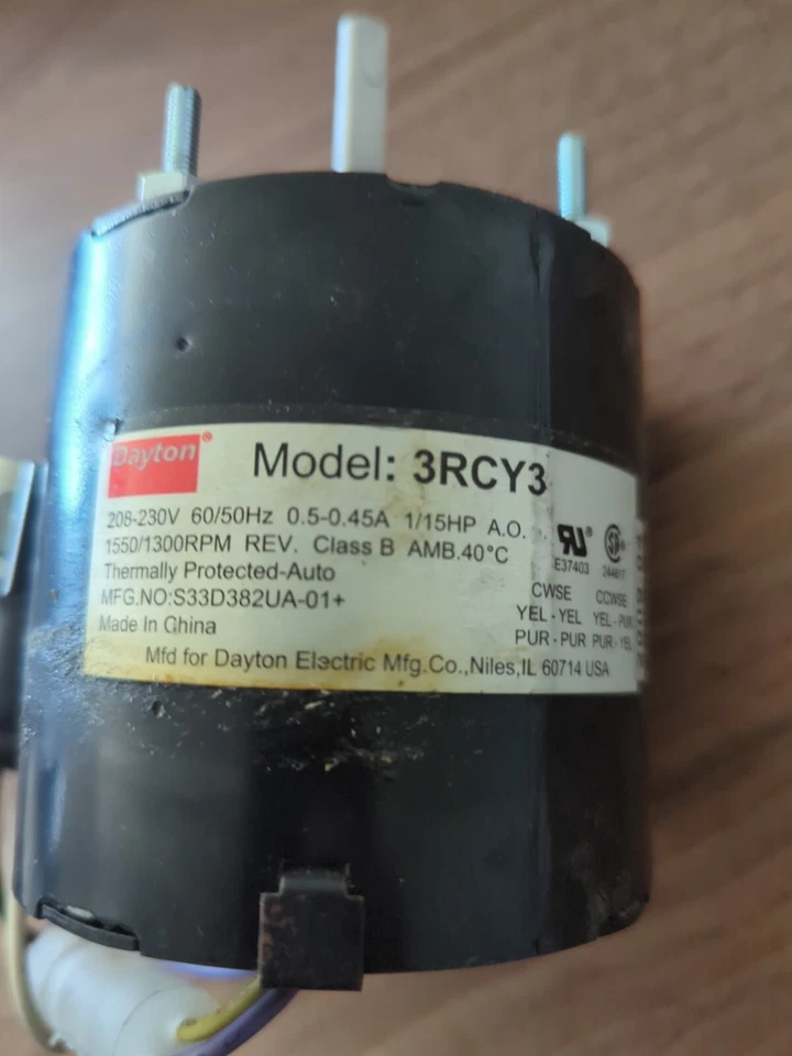 Dayton PSC Motor - 3RCY5 - 1/12 HP 1550/1400 RPM 115/230V - Image 3 of 4