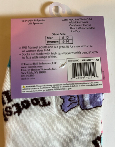 NEW! TOOTSIE ROLL®️ ADULT CREW SOCKS ~ YOU CHOOSE 1 or ALL ~ 1+ SHIP - Picture 9 of 12