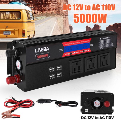 Convertidor De Corriente 5000W Para Autos Carros DC 12V a 110V AC Inversor y USB - Imagen 92 de 163