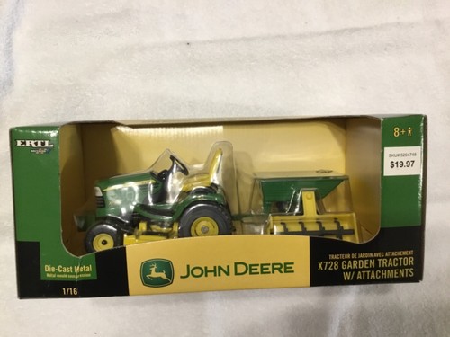 Ertl John Deere X928 Garden Tractor w/Attachments 1/16 scale Diecast NIP 15829 - Picture 2 of 8