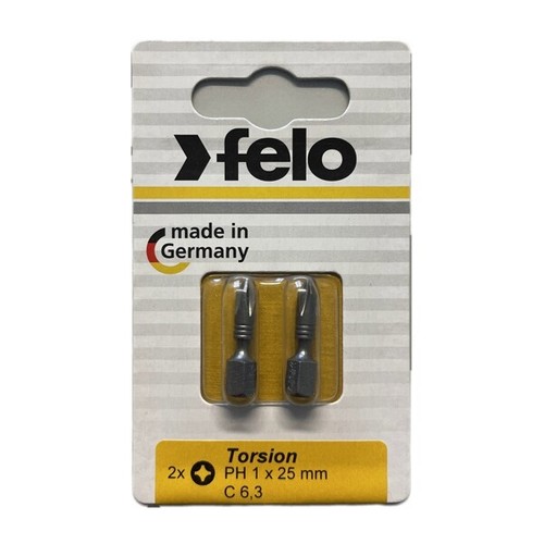 Felo - Torsion Bits Philips 25mm - 2-er Packs in Größen PH 1 - PH 3 wählbar - Bild 2 von 4