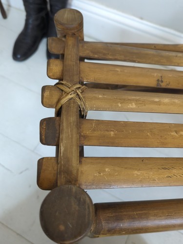Vintage Habitat Thick Bamboo Split Bamboo Stool Seat Footstool 1980's - Picture 19 of 20