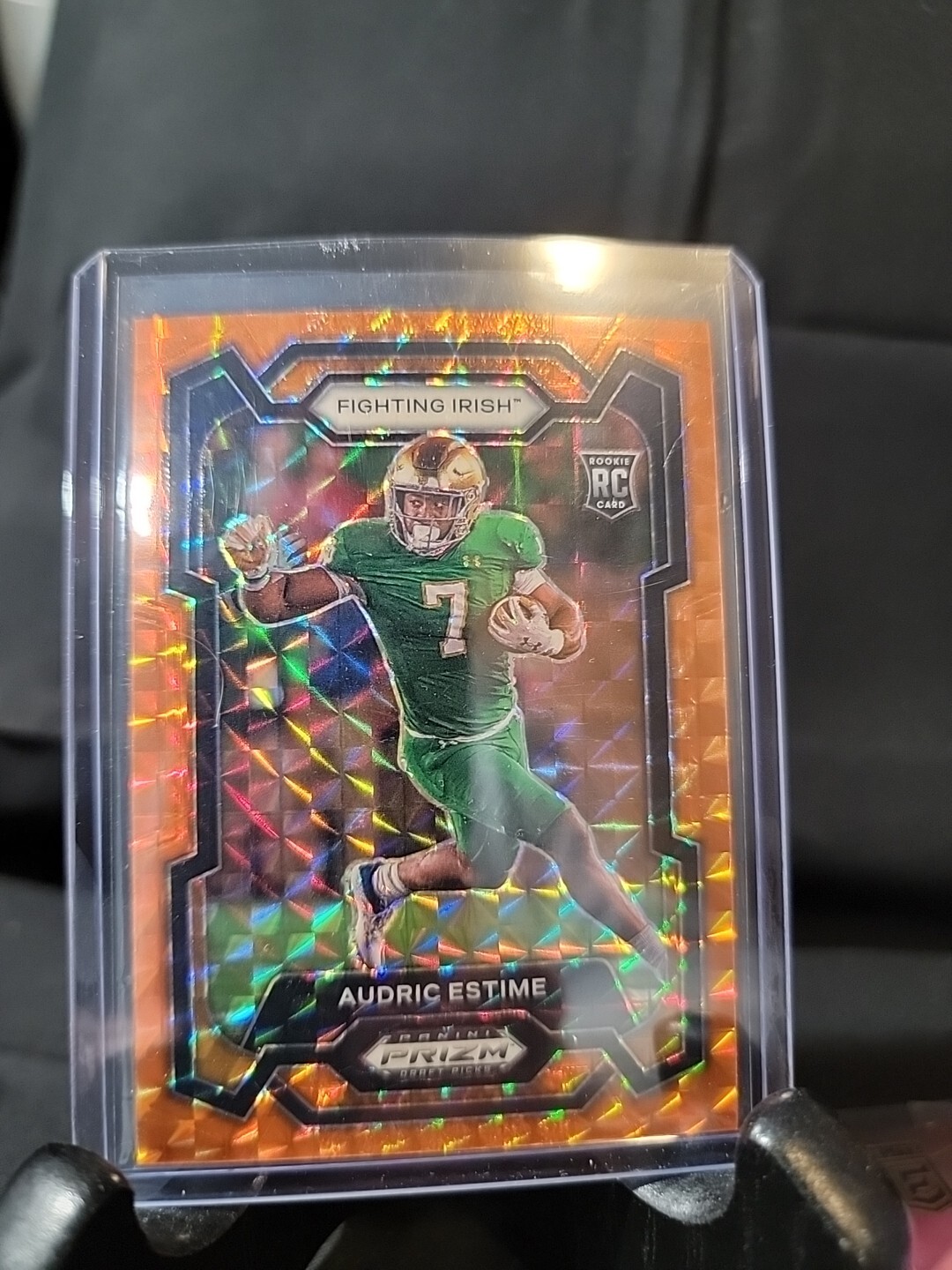 2024 Panini Prizm Draft Picks Football Audric Estime Orange Finite Prizm /39 RC