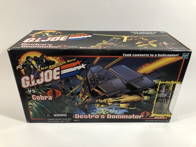 2001 GI JOE VS COBRA DESTRO'S DOMINATOR TANK HELICOPTER & 3 3/4