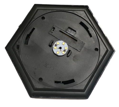 2 Pcs Black/White Hexagon Post Cap Light w/Six Solar SMD LED Cap Light 4X4 Base - Picture 6 of 18