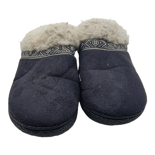Isotoner Shoes Women's Size 6.5-7 Black Slippers Sleepwear Slip On Nightcap  - Picture 2 of 8