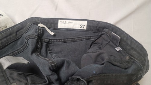 Rag & Bone Womens Nina High Rise Full Side Zip Skinny Jeans Black Size 27 - Picture 9 of 10