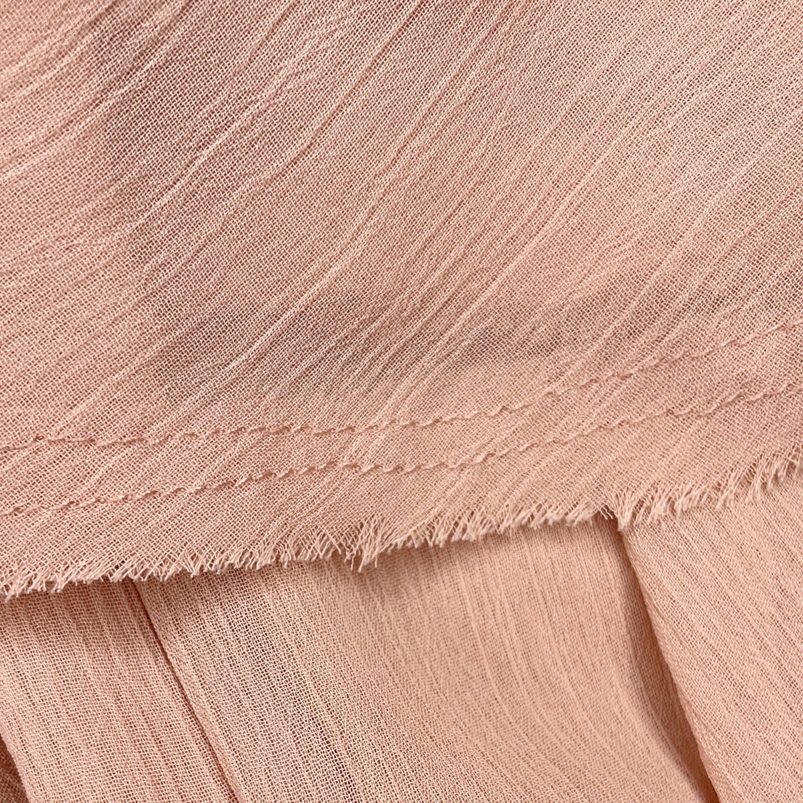 Enza Costa Pale Peach Crinkle Chiffon Raw Hem Kne… - image 6