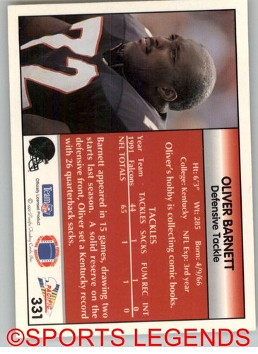 1992 Pacific NFL #301-400 - Picture 64 of 202