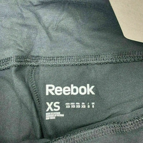Reebok Sport Active Cropped Pants Size XS Black Stretch Cotton NWT - Picture 5 of 8