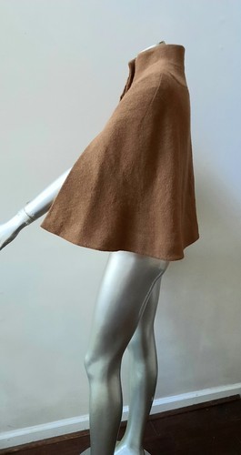 BOILED WOOL VTG RETRO ANIMAL PRINT LINING SHRUG BOLERO CAPE PONCHO JACKET sz S - Bild 4 von 7