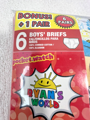 Pocketwatch Ryan's World 6 Boy's Briefs Size 8 NEW - Picture 5 of 13