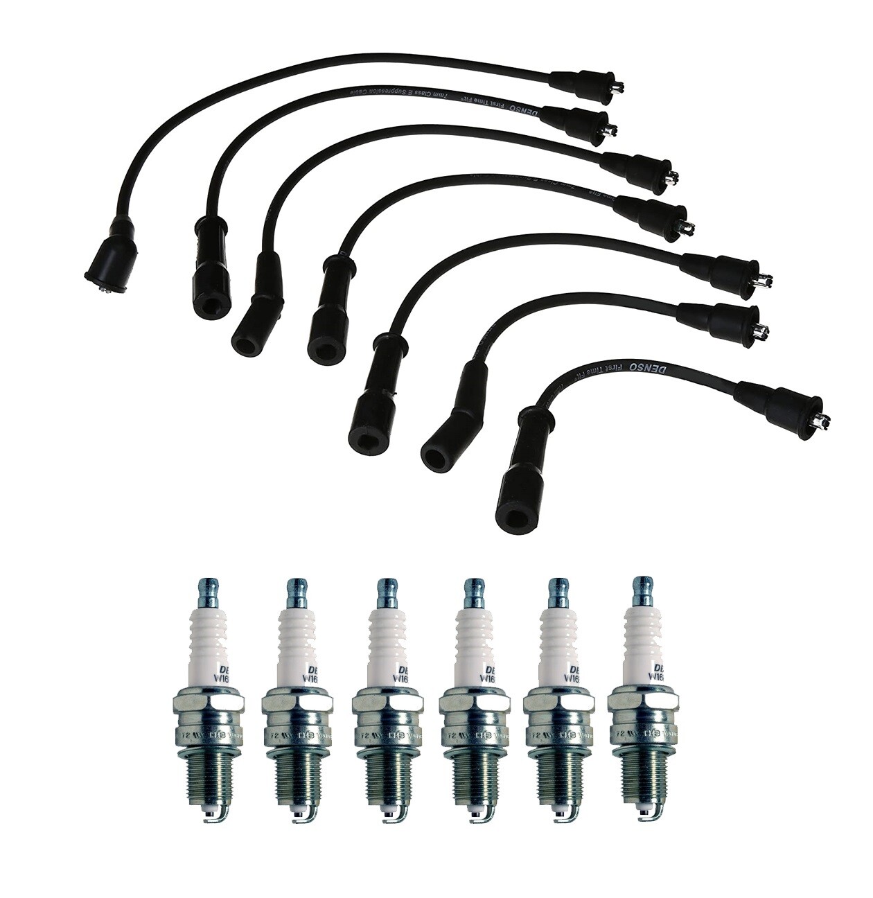 Denso Wire Set 7mm  6 U-Groove Spark Plug 0.032 Kit For Toyota Land Cruiser L6