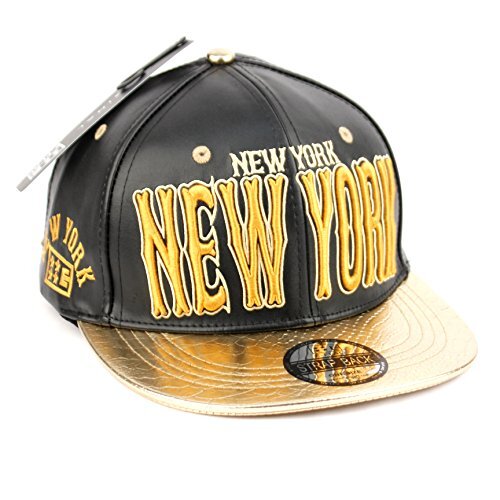 New York Kunstleder Baseball City Cap mit Schlange Kunstleder flache Krempe - Bild 21 von 32