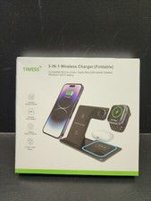 White 3 in 1 Wireless Fast Charging Station Foldable Apple iWatch Bluetooth