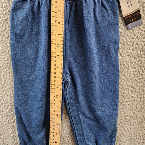 Habitual Square Ruched Jumpsuit Girls' 12M Indigo Snap Closure Short Sleeve - Picture 9 of 15