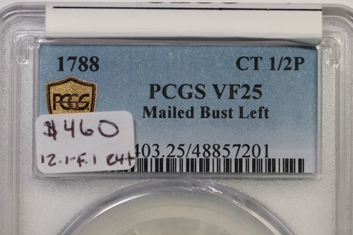 1788 M 12.1-F.1 R-4+ PCGS VF 25 Connecticut Colonial Copper Coin - Picture 3 of 3