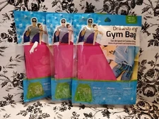 Drawstring Gym Bag Magenta Color 3 Pack NEW