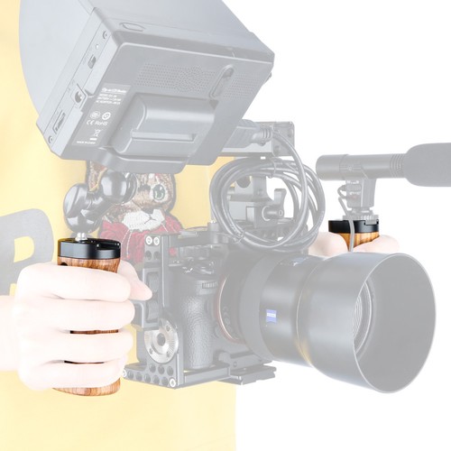 NICEYRIG 2x Universal Wooden Handle Handgrip with Cold Shoe for DSLR Camera Cage - Picture 7 of 7