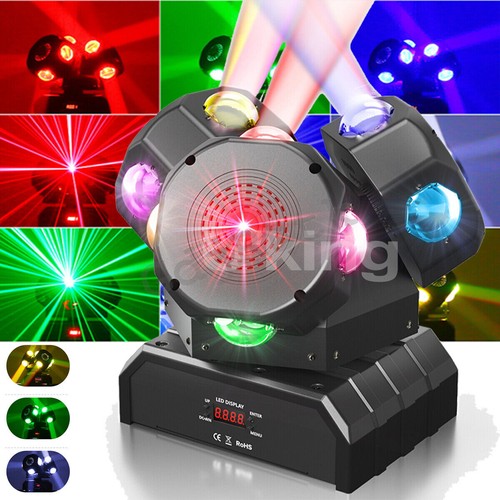 3 Köpfe drehbar bewegliches Kopflicht RGBW Laserstrahl Bühnenlicht DMX DJ Zimmer Party - Bild 3 von 14