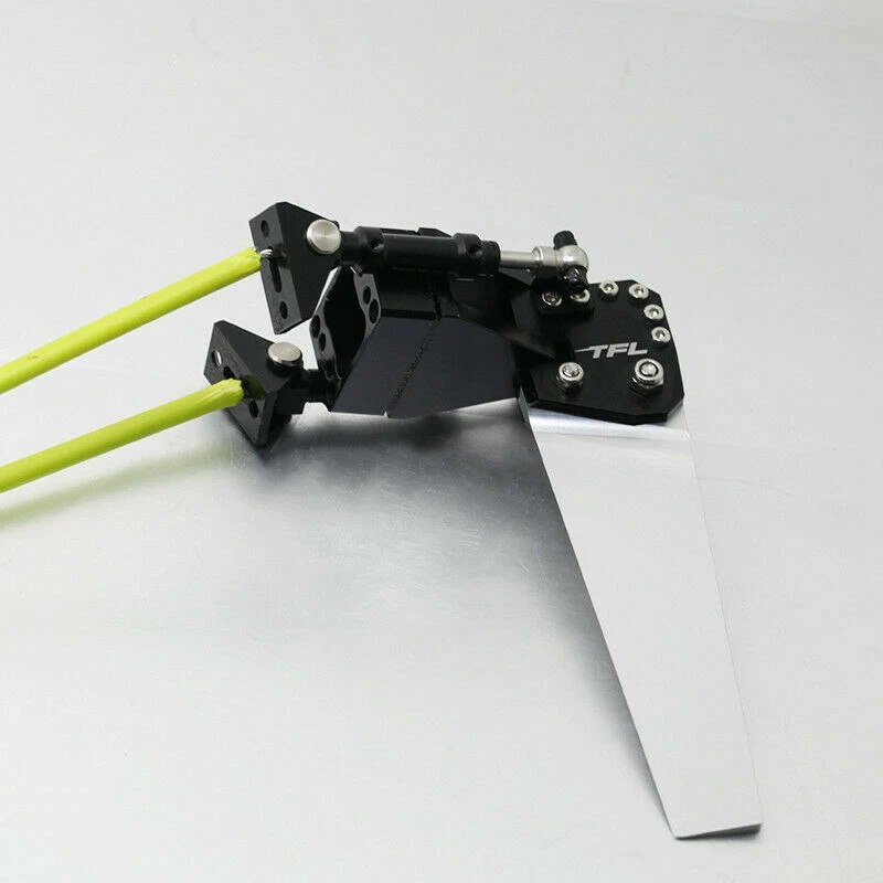 Timón catamarán CNC 57x112 mm aluminio negro para barco catamarán de 40"" o menos Foto 2 de 4