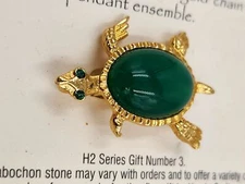 Turtle Pin/Pendant Collectable Lewis Clark Expedition Cabochon Stone H2 Series