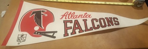 NFL Atlanta Falcons Vintage Circa 1960's 2 Bar Helmet Football Pennant - Picture 8 of 9