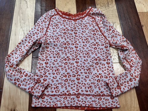ANN TAYLOR LOFT ORANGE CREAM LEOPARD PRINT SWEATER WOOL BLEND LIGHTWEIGHT XS EUC - Picture 5 of 6