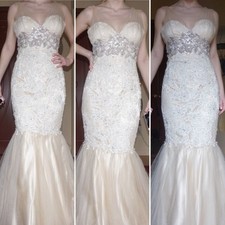 Jovani 158908 Lace Mermaid Dress Ivory Size 0