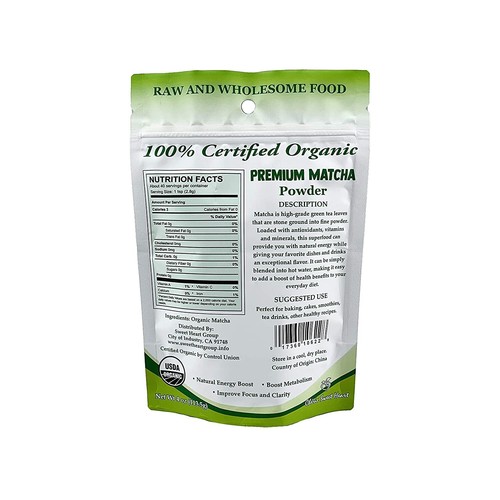 Cherie Sweet Heart Certified Organic Premium Matcha Powder 4oz(Pack of 3)~2/2027 - 第 3/3 張圖片
