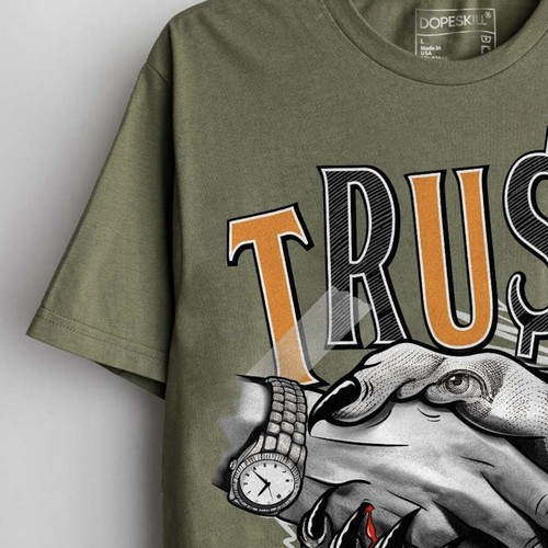 Trust No One $ Streetwear Olive 5’s Sneaker Matching Graphic T-Shirt - Medium - Picture 4 of 7