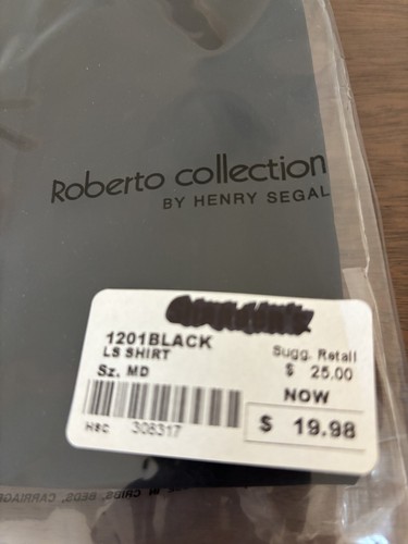 NWT Henry Segal Roberto Collect Shirt Men M 32 - 33 15 - 15.5 Black Wait Staff - Picture 4 of 6