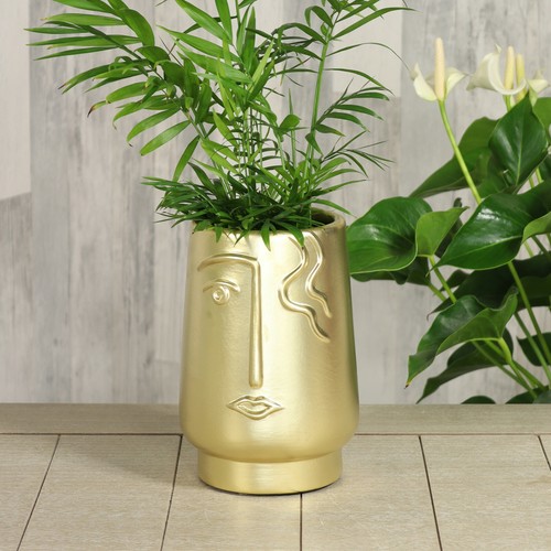 Moderne Dekovase Blumenvase Tischvase Vase aus Keramik gold glänzend 15x20 cm - Bild 2 von 7