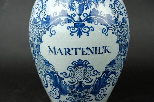 Very Large Antique Delft Blue Tobacco Jar, ‘Marteniek’ 18thC Marked L P Kan - Picture 18 of 20