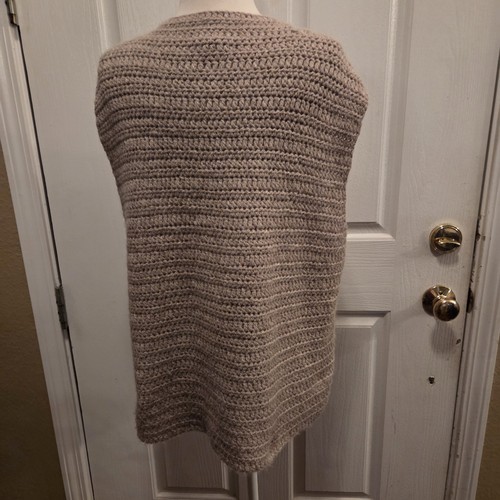 Eileen Fisher Tunika Pullover Weste Häkel Häkel Peruan Alpaka Beige Small - Bild 7 von 11