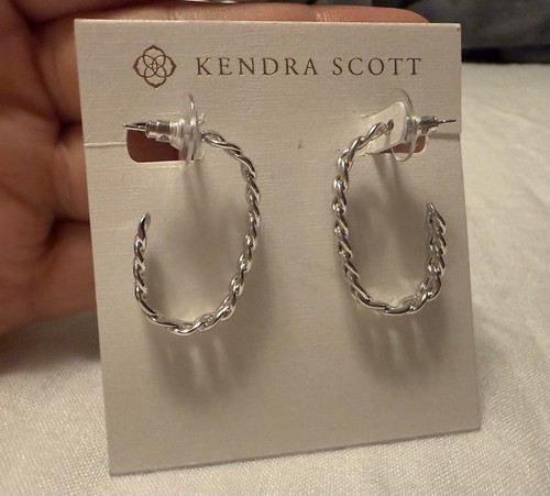 Pendientes de aro de cadena con grier de rodio KENDRA SCOTT - Imagen 3 de 7
