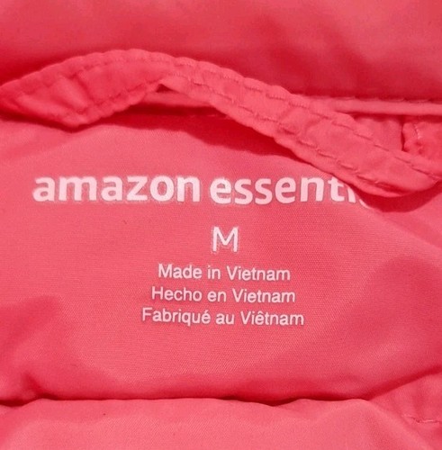 AMAZON Damen ärmellose gefütterte packbare Jacke Weste Gr. M koralle orange Reißverschluss - Bild 9 von 9