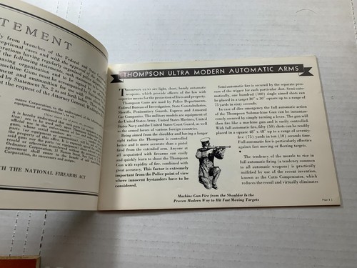 Thompson Maschinenpistole & halbautomatischer Karabiner 30pg manuell 1936 - Bild 3 von 5