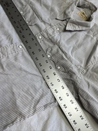 1950s Miller Sawtooth Gabardine Pearl Snap Button Up Striped 50s Western Vintage - Picture 5 of 8