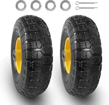 10 Inch Solid Rubber Tires and Wheels 2 Pack