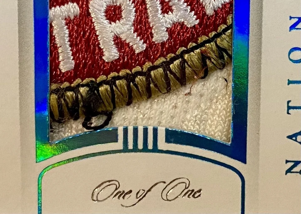 One of One Ameer Abdullah RPA 2015 National Treasures GAME WORN Patch Auto 1/1 - Image 3 of 4