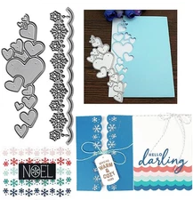 Love Heart Lace Cutting Dies, Snowflake Border Die Cuts Metal Embossing Stencils