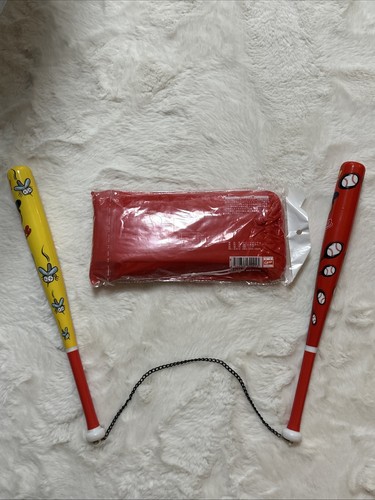 Hiroshima Carp Vinyl Rain Poncho And 2 Kung Fu Noisemaker Bats - Picture 2 of 8