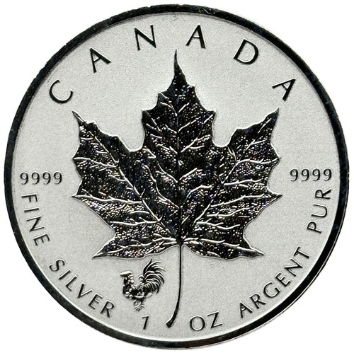 2017 Canada 1 oz .9999 Fine Silver Maple Leaf Rooster Privy Mark #3