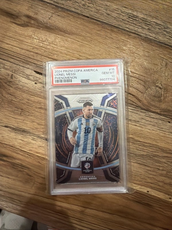 2024 Panini Prizm Copa America Lionel Messi Phenomenon #15 PSA 10