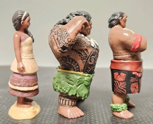 Disney Moana Figure Lot Of 3 - Maui, Sina And Cheif Tui  - Picture 5 of 10