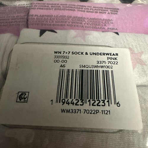 Wonder Nation Girls 7 Perfect Pairs 7 Briefs size 10 and 7 Socks M 10.5 - 4 Pink - Picture 8 of 9