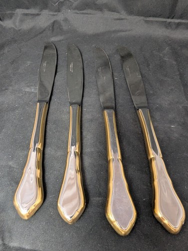 Lote de 4 cuchillos de cena Royal Limited acento dorado acero inoxidable Corea - RLM10 - Imagen 9 de 9