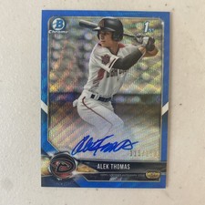 2018 Bowman Draft Chrome Pick Blue Wave Refractor 115/150 Alek Thomas Auto